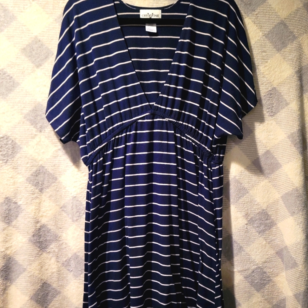 Striped navy dress